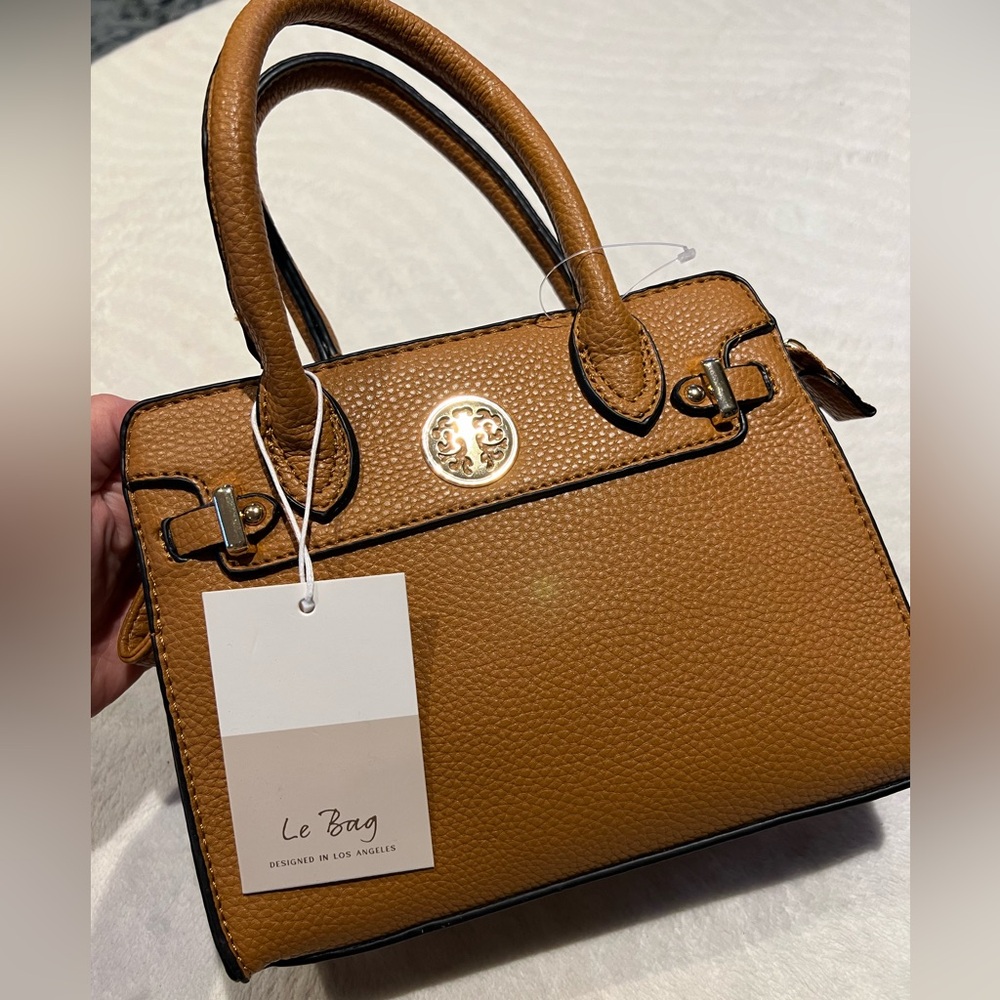 Le Bag brown faux leather purse